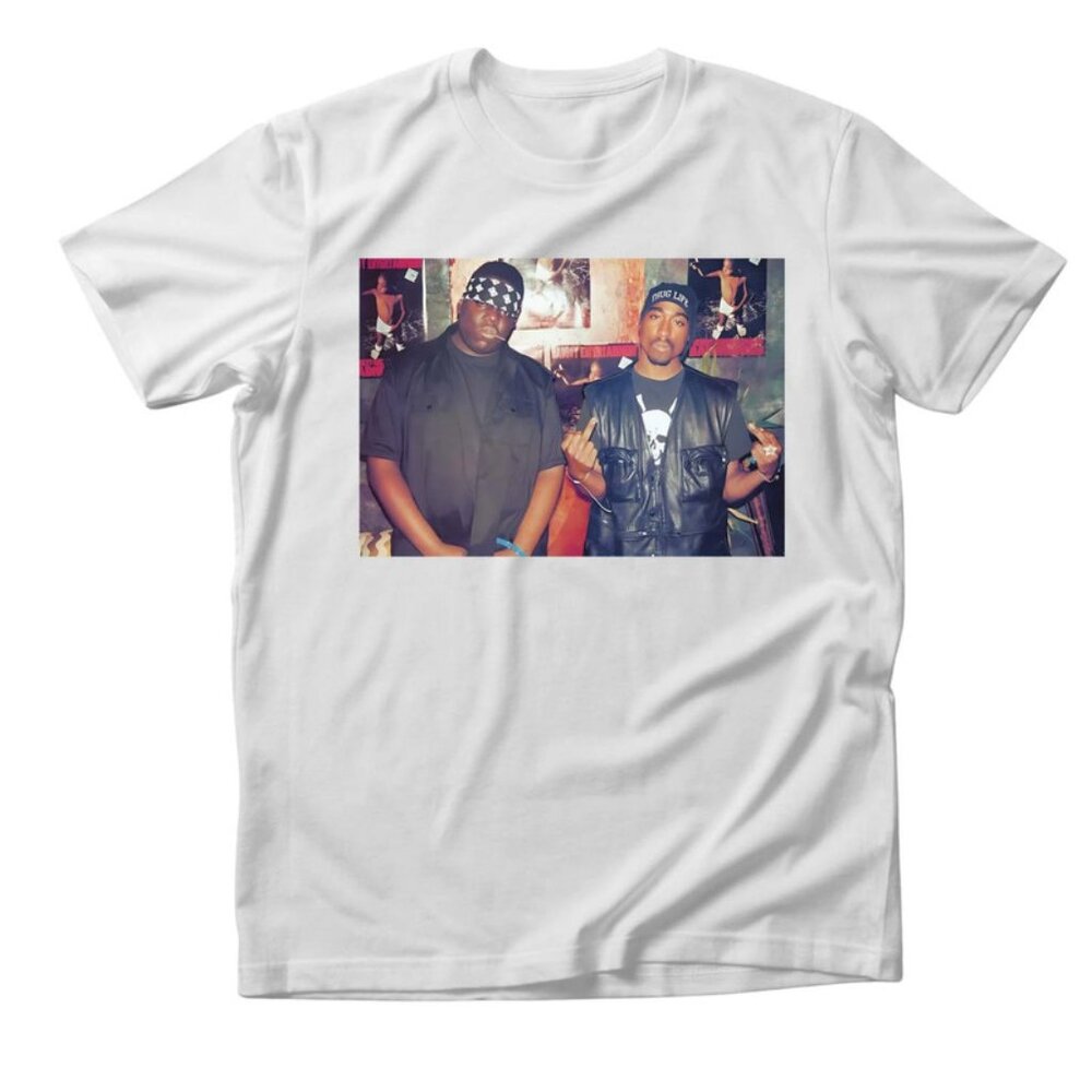 New tupac 2pac and biggie t shirt, 90s rap hip hop tee